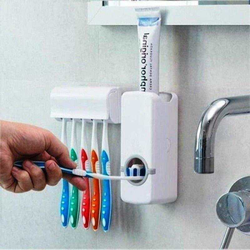 Dispensador de pasta de dente e porta-escovas. - Drop-Alfa